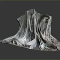 Natural Wood Stone Decorative Structure With Intricate Root Texture And Earthy Design
