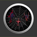 Spider Man Characters In Dynamic Poses On Circular Platform With Spider Web Design 3d model