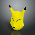 Game And Movie Character Yellow Head With Black Tipped Ears And Closed Eyes