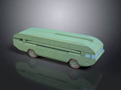 Detailed Green 3D Military Tank Model With Wheels On Display Base 3d model