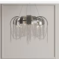 Modern Crystal Chandelier With Silver Metal Frame And Hanging Crystal Chains 3d model