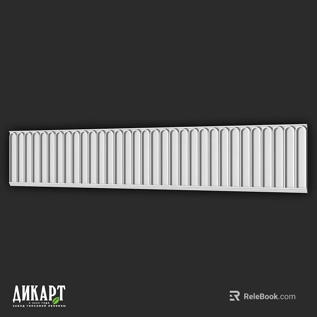 Long White Vertical Striped Structural Component With Smooth Surface For Construction 3d model 