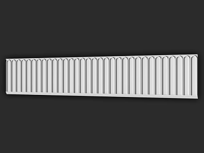 Long White Vertical Striped Structural Component With Smooth Surface For Construction 3d model