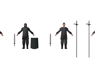 Low-face Qin soldiers 3d model