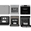 Modern Kitchen Appliances Featuring Multiple Dishwashers With Open Doors Different Styles And Utensils Inside 3d model