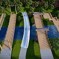 Scenic Landscape Bridge With Wooden Walkways And Lush Green Surroundings