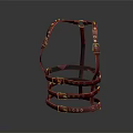 Durable Burgundy Leather Horse Harness With Adjustable Straps And Metal Buckles
