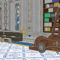 Sacred Religious Sanctuary Interior With Ornate Decorations Stained Glass Windows Comfortable Sofas And Patterned Carpets