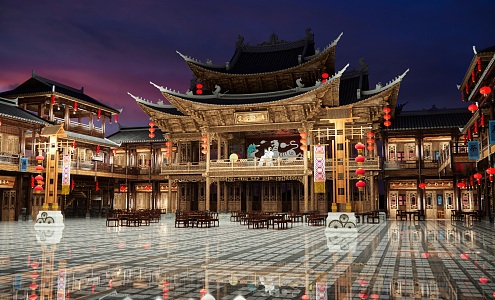 Chinese Stage Characteristic Theatre National Characteristic Theatre 3d model