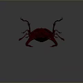 Crimson 3D Rendered Beetle With Long Antennae And Large Mandibles On Dark Background