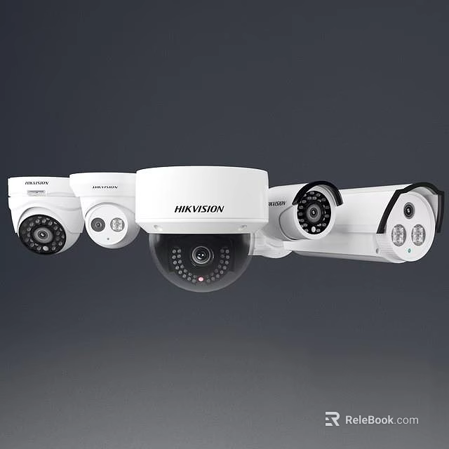 Surveillance Cameras With Dome And Bullet Designs For Security Monitoring Systems 3d model 