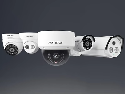 Surveillance Cameras With Dome And Bullet Designs For Security Monitoring Systems 3d model