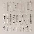 Diverse Shower Fixture Designs Including Handheld Fixed Head And Wall Mounted Options 3d model