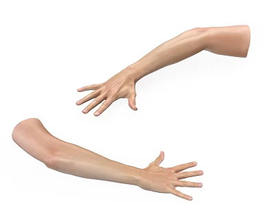 Man Displaying Extended Arms And Open Palms In Natural Hand Posture 3d model