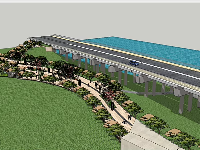 Modern Viaduct Shabin Park Trail 3d model