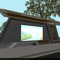 Contemporary Bus Stop Shelter With Large Scenic Screen And Surrounding Trees