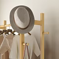 Wooden Coat Rack With Clothes Hat And Storage In Minimalist Living Room