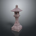 Traditional Stone Lantern Garden Ornament With Decorative Base And Carved Design