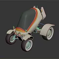 Stylish Concept Motorcycle Featuring Streamlined Silver Body Red Yellow Stripes And White Wheels