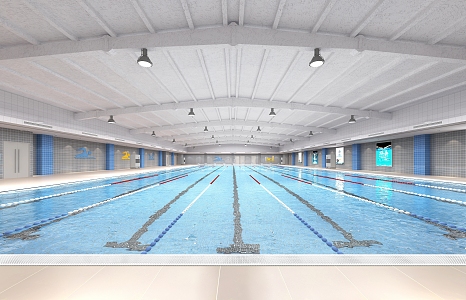 modern swimming pool 3d model