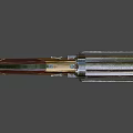 Vintage Firearm With Wooden Grip And Metal Barrel Featuring Engraved Text