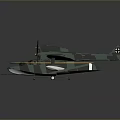 Detailed Military Aircraft 3D Model With Camouflage Paint And Cross Markings