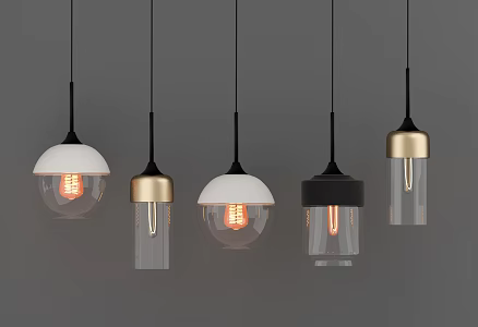Modern chandelier metal glass chandelier combination 3d model