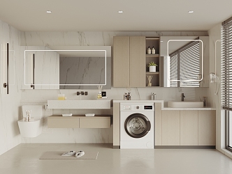 Washing Machine Cabinet Bathroom Cabinet 3d model