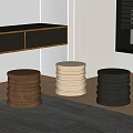 Middle Ancient Style Single Stool Wooden Stool Round Stool Shoe Changing Stool Solid Wood Side Table 3d model