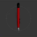 Red And Black Utility Knife With Sharp Blade And Reflective Surface 3d model