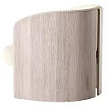 Comfortable Beige Fabric Armchair with Wooden Arms and Modern Design