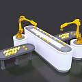 Intelligent logistics intelligent production line factory production line factory production line conveyor belt mechanical arm circuit board production line robot 3d model
