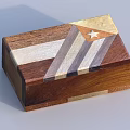 Wooden Decorative Ornament Box With Flag Pattern And Star Design