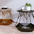 Modern round simple side 3d model