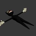 Black Animated Game Character With Cat Ears Yellow Eyes Grinning Teeth And White Gloves
