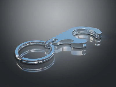 Durable Silver Wrench Shaped Keychain For Daily Use And Key Organization 3d model