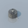Flat Swing Door On Gray Cylindrical Tank With White Components 3d model