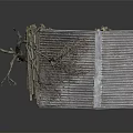 Weathered Wooden House Exterior With Rustic Metal Roof Stacked Planks And Dead Branch
