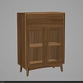 Modern Wooden Sideboard With Glass Doors And Drawer Simple Design