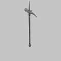 Medieval Ornamental Halberd With Intricate Metal Carvings And Decorative Bronze Details For Historical Warfare