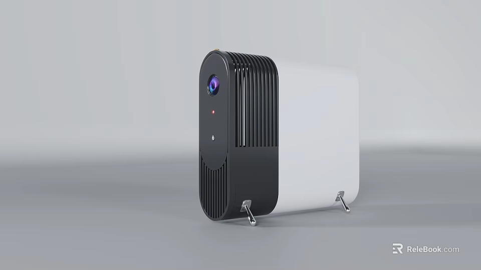 Modern Projection Monitoring Device With HD Lens White Black Design And Stable Stand 3d model 