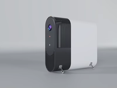 Modern Projection Monitoring Device With HD Lens White Black Design And Stable Stand 3d model