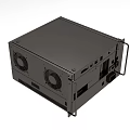 Black Industrial Equipment Enclosure With Dual Cooling Fans And Port Panel