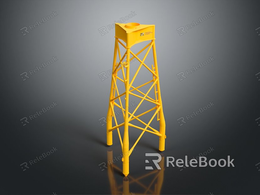 Modern steel frame rigid tower building model