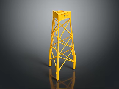 Modern steel frame rigid tower building 3d model