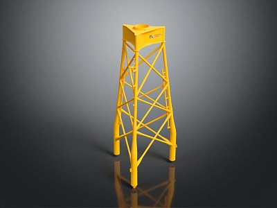 Modern steel frame rigid tower building 3d model