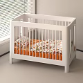 White Toddler Bed With Floral Mattress By Window In Bright Kids Room