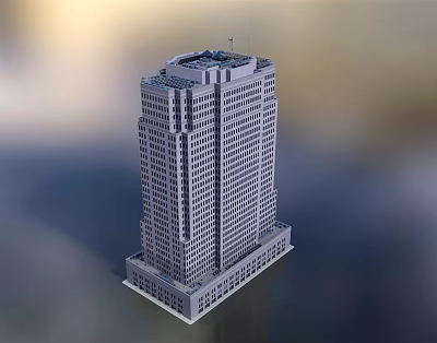 Modern High Rise Office Building With Glass Windows And Architectural Exterior Design 3d model
