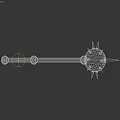 Medieval Metal Mace Weapon Featuring Spherical Head Sharp Spikes And Long Handle