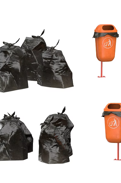 modern trash can outdoor trash can 3d model